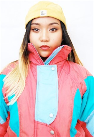 CRAZY PRINT PUFFER SKI SUIT/JUMPSUIT (1990'S)