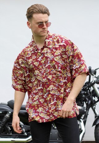 SUMMA SILK 90S USA HULA SILK VINTAGE SHIRT