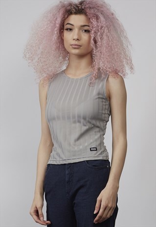 RARE VINTAGE 90'S D&G RIBBED GREY CROP TANK TOP