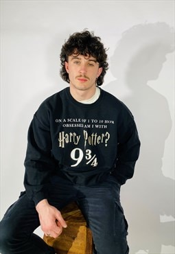 Vintage Size XL Harry Potter Sweatshirt in Black