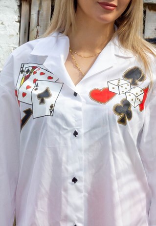 VINTAGE 80'S ACE POKER OVERSIZED SHIRT
