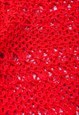 VINTAGE JUMPER Y2K CROCHETED LACE TOP IN RED