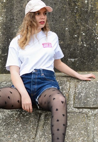 CROPPED T-SHIRT WHITE WITH BACK PRINT.