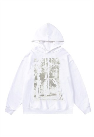 Forest print hoodie Gothic pullover punk top bible jumper
