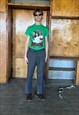 VINTAGE 90'S RETRO SUIT TAILORED STRIPPED TROUSERS IN GREY