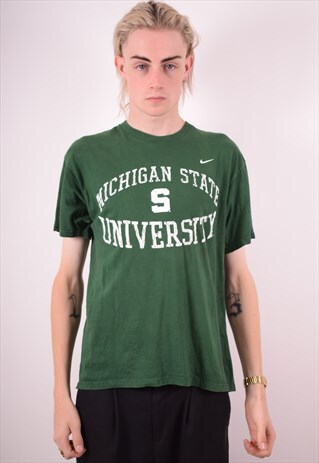 NIKE MENS VINTAGE T-SHIRT TOP SMALL GREEN 90S
