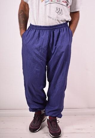 DIADORA MENS VINTAGE TRACKSUIT TROUSERS XXL PURPLE 90S