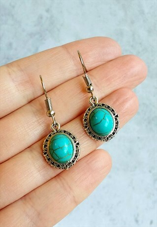 ANTIQUE-STYLE TURQUOISE EARRINGS