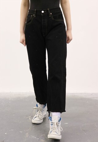 LEVI'S VINTAGE 501 BLACK PAINT MOM JEANS