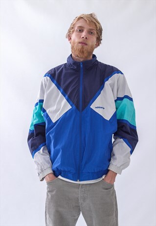 VINTAGE MENS ADIDAS TRACK SUIT TEAM WINDBREAKER JACKET