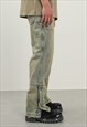 BLUE WASHED CARGO DENIM JEANS PANTS TROUSERS
