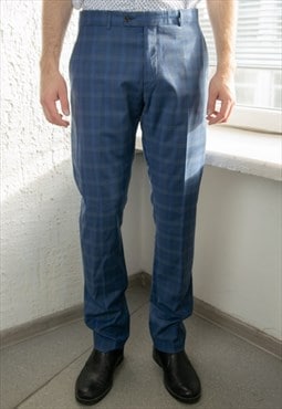 Vintage 80's Blue Checked Trousers