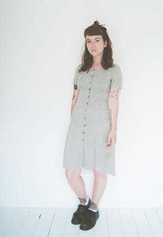 VINTAGE 90'S GRUNGE BUTTON DOWN FLORAL DRESS