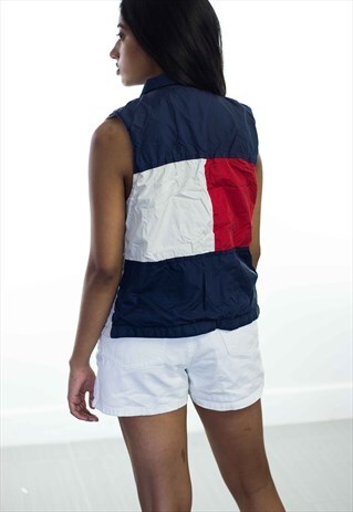 VINTAGE TOMMY HILFIGER BIG LOGO VEST 90S M 8.6