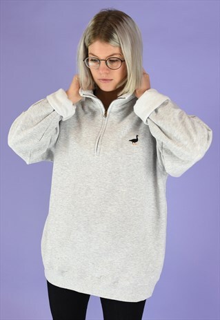G&G UNISEX ASH 1/4 ZIP GOOSE SWEAT