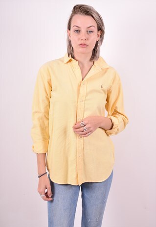 RALPH LAUREN WOMENS VINTAGE SHIRT XL YELLOW 90'S