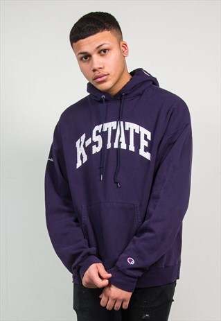 CHAMPION HOODIE HOODED SWEATSHIRT K-STATE USA