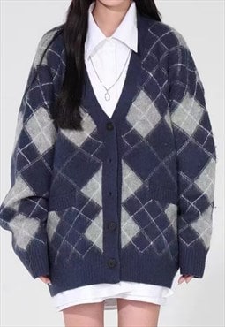 Women's diamond knitted cardigan A VOL.1