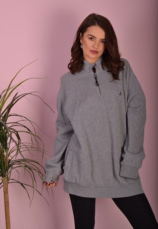 GREY NAUTICA 1/4 ZIP SWEATSHIRT GJ4102