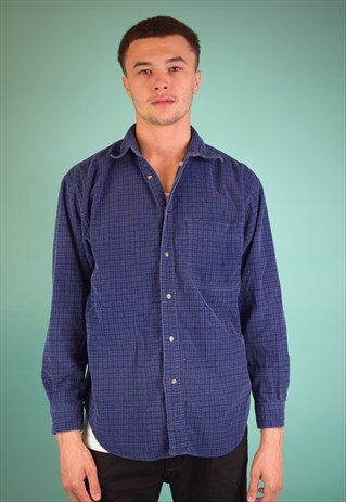 VINTAGE 90'S CHECKED CORDUROY SHIRT