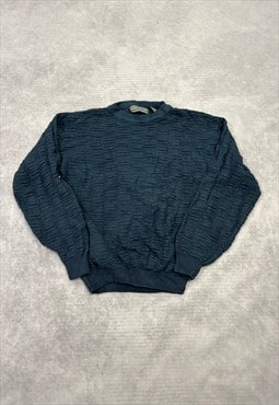 Vintage Knitted Jumper Abstract 3D Patterned Knit Sweater