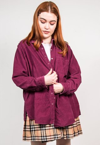 VINTAGE 90'S PLUM PURPLE CORD SHIRT