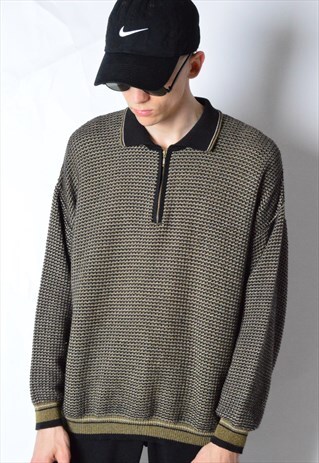 VINTAGE 90S GRUNGE 1/3 ZIPPER JUMPER