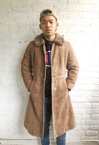 SHEARLING LONG JACKET/COAT WITH FLEECE LINING (MENS)