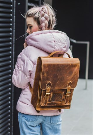 STRESSED LEATHER WORK BACKPACK PREMIUM LARGE