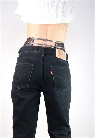VINTAGE 90'S LEVI'S 521 W 32/ L 30 BLACK DENIM JEANS