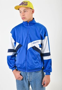 Vintage retro track jacket in blue