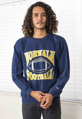 VINTAGE CHAMPION UNIVERSITY SWEATSHIRT LOGO 90S M 14.3