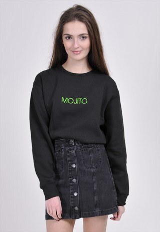 SALE - BLACK MOJITO (GREEN) SWEATSHIRT - EMBROIDERED