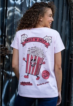 Sweet and Salty Popcorn Women's Halloween Slogan T-Shirt