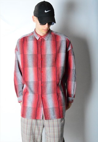 VINTAGE 90S RED CHECK LONG SLEEVE SHIRT