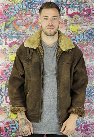 VINTAGE AVIATOR/FLYING JACKET. SHEARLING SHEEP SKIN. UNISEX.