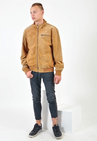 VINTAGE SUEDE LEATHER HARRINGTON JACKET