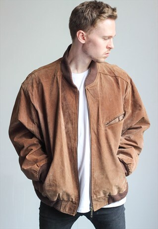 VINTAGE OVERSIZED SUEDE BOMBER JACKET