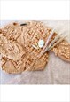 KNIT YOUR LOVE COZY KNITTED CARDIGAN IN BEIGE COLOR