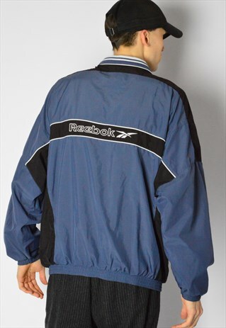 VINTAGE 90S NAVY BLUE REEBOK TRACK JACKET