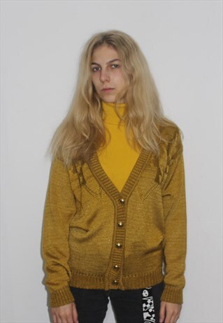 VINTAGE 80' COOL GOLD CARDIGAN