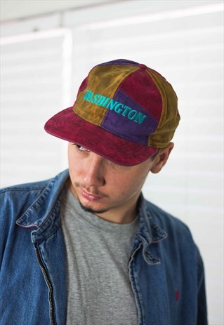 VINTAGE COLOR BLOCK BASEBALL CAP LOGO HAT 90S X 2.7