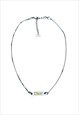 Dior Necklace Silver Monogram Tag Logo Yellow Letters Chain 