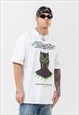 BLACK PANTHER T-SHIRT WAKANDA FOREVER TEE RAVER TOP IN WHITE