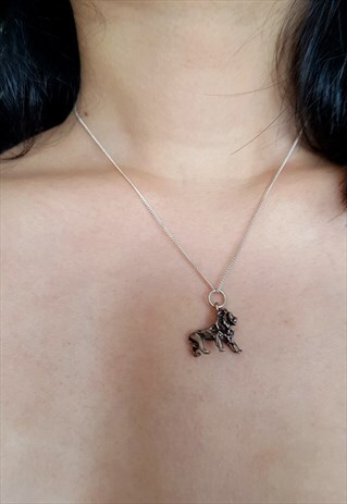 STERLING SILVER LION NECKLACE WITH GIFT POUCH