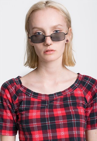 SQUARE BLACK SMALL SUNGLASSES