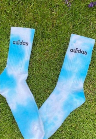 AQUA TIE DYE ADIDAS SOCKS