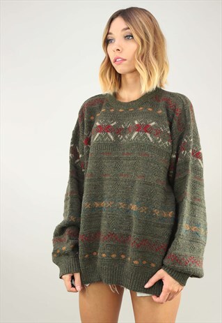 VINTAGE OVERSIZED PATTERNED JUMPER