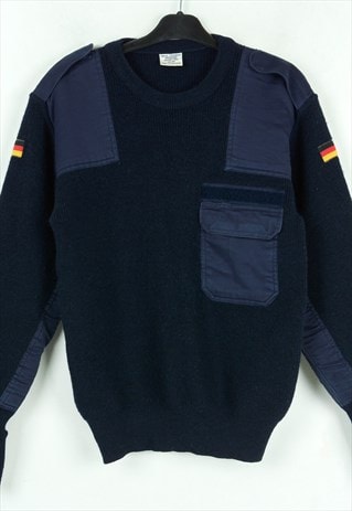 GERMAN POLICE MEN M JUMPER PULLOVER SWEATER WOOL CREW NECK