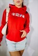 VINTAGE 90S QUICKSILVER SIZE M HOODIE IN RED